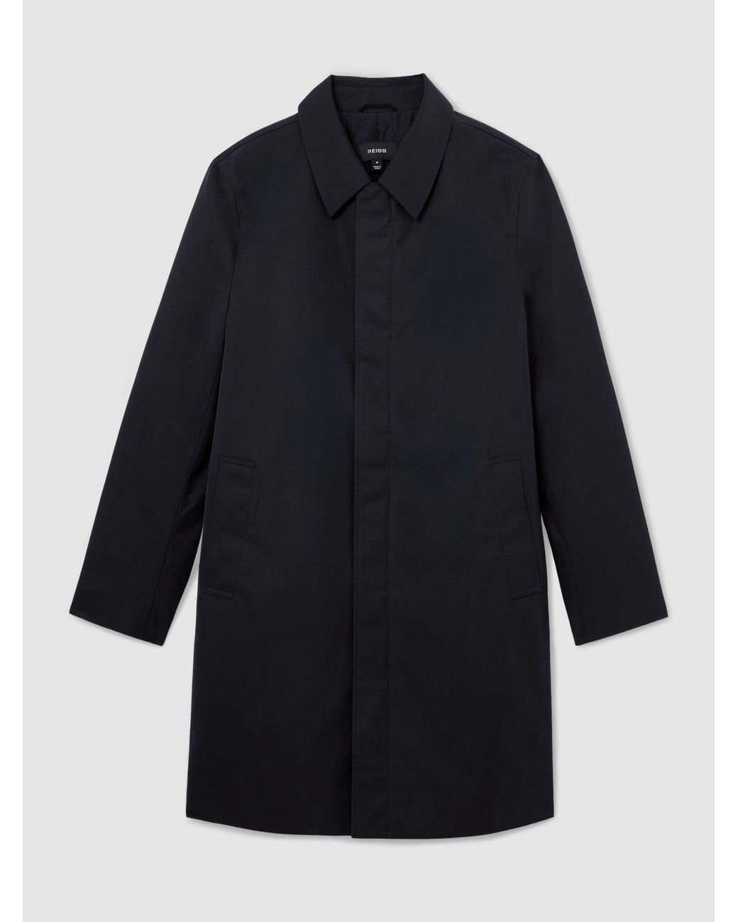 Reiss Blue Technical Long Zip-Through Jacket for men