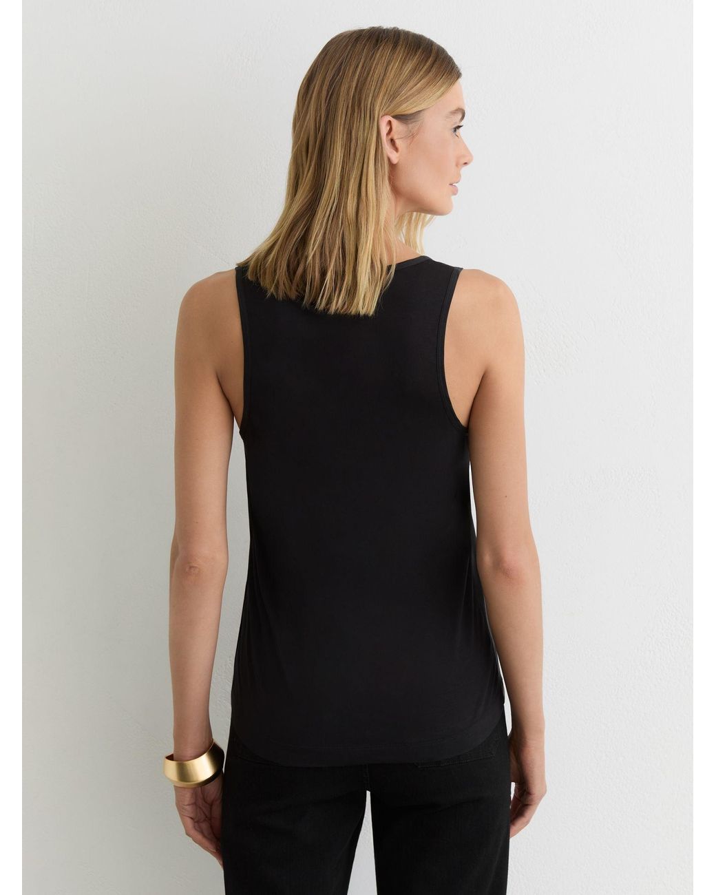 Reiss Ruby - Black Silk-front Cami Top, S (us 4-6)