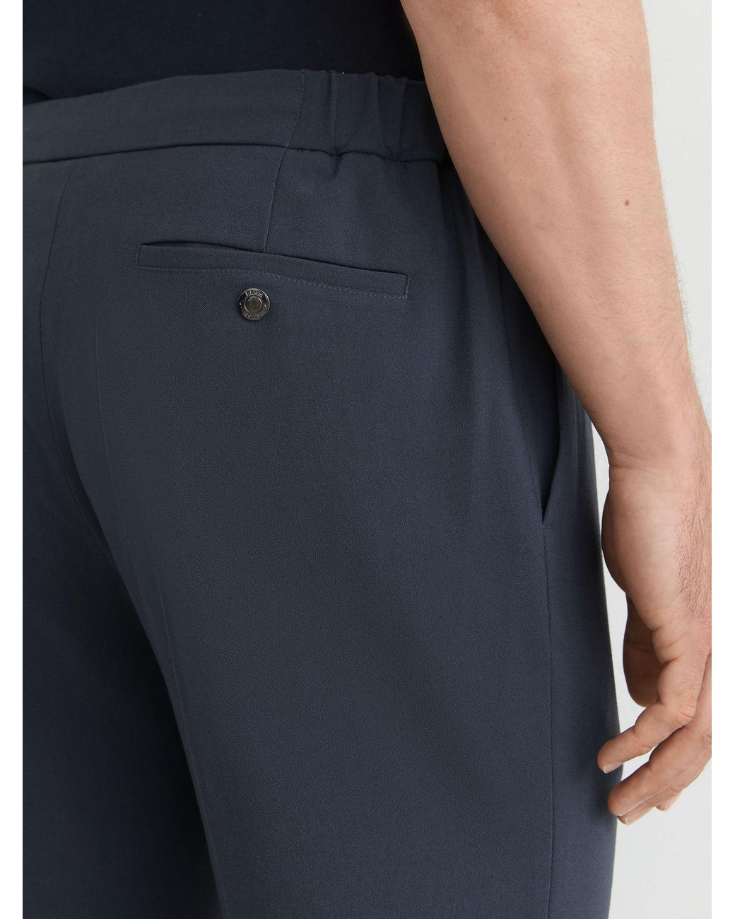 Reiss Blue Slim-Fit Drawcord Trousers for men