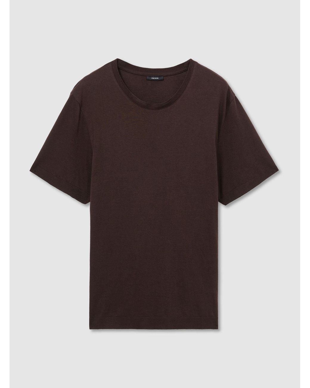 Reiss Black Cotton- Crew-Neck Modern-Fit T-Shirt for men