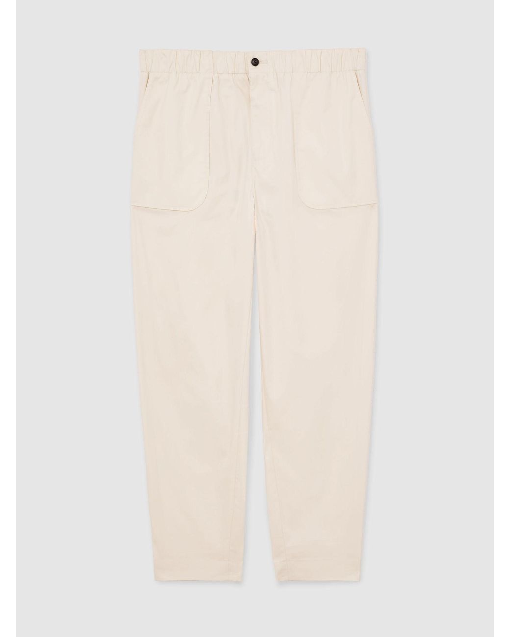 Reiss Natural Cotton-Blend Lightweight Tapered Trousers for men