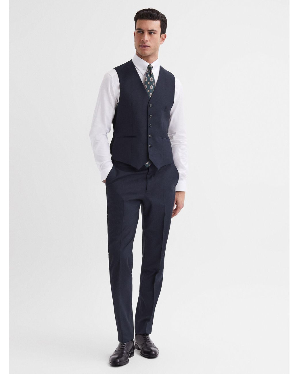 Reiss Blue Hope Modern Fit Travel Waistcoat for men