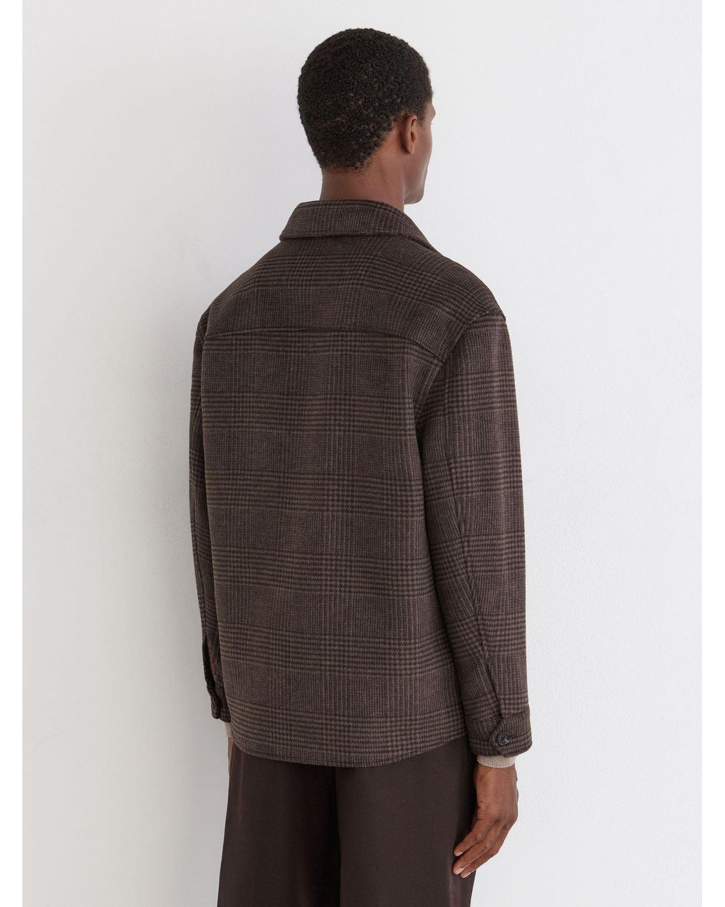 Reiss Brown Liam Wool-Blend Twin-Pocket Overshirt for men