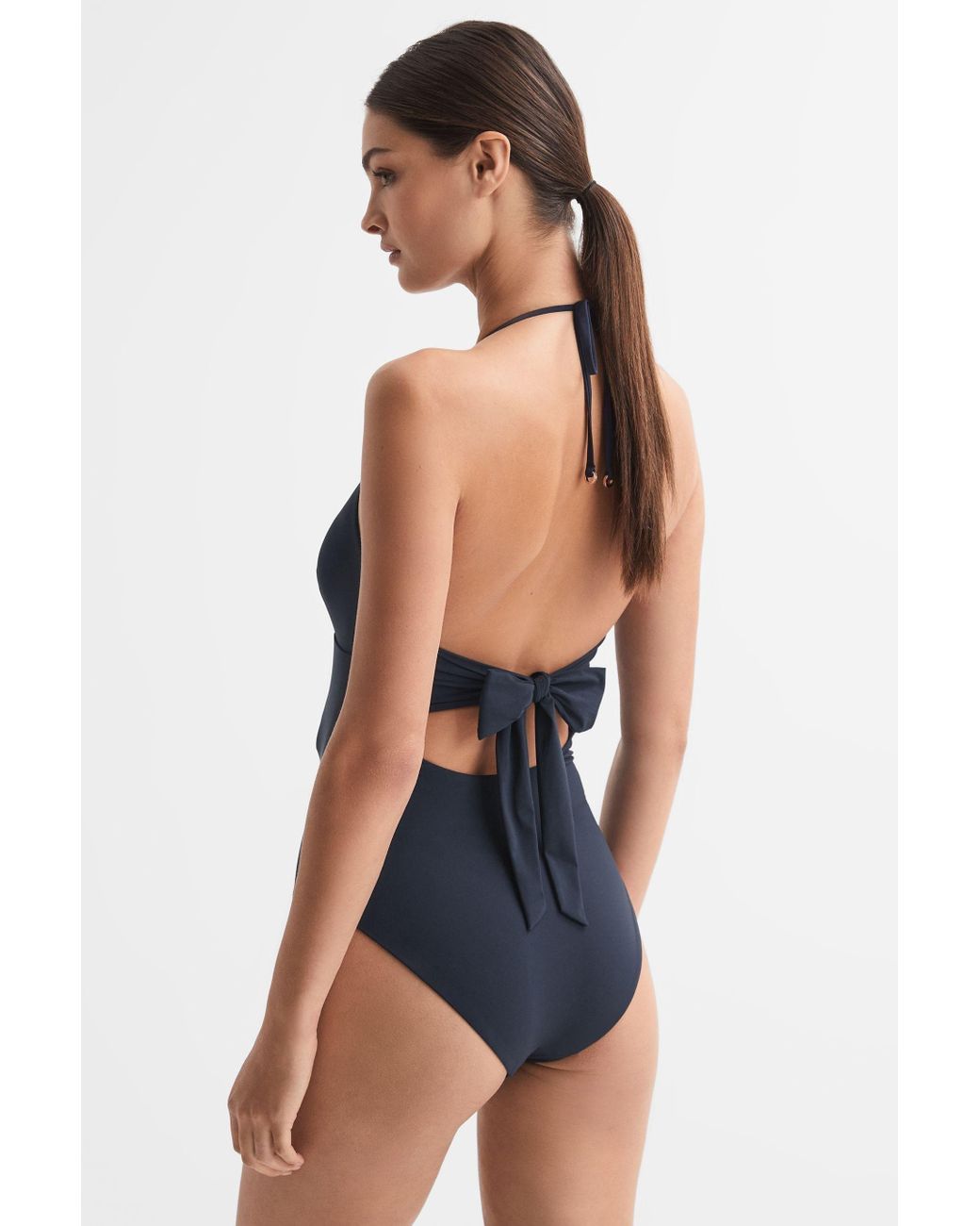 Plunge halterneck swimsuit online