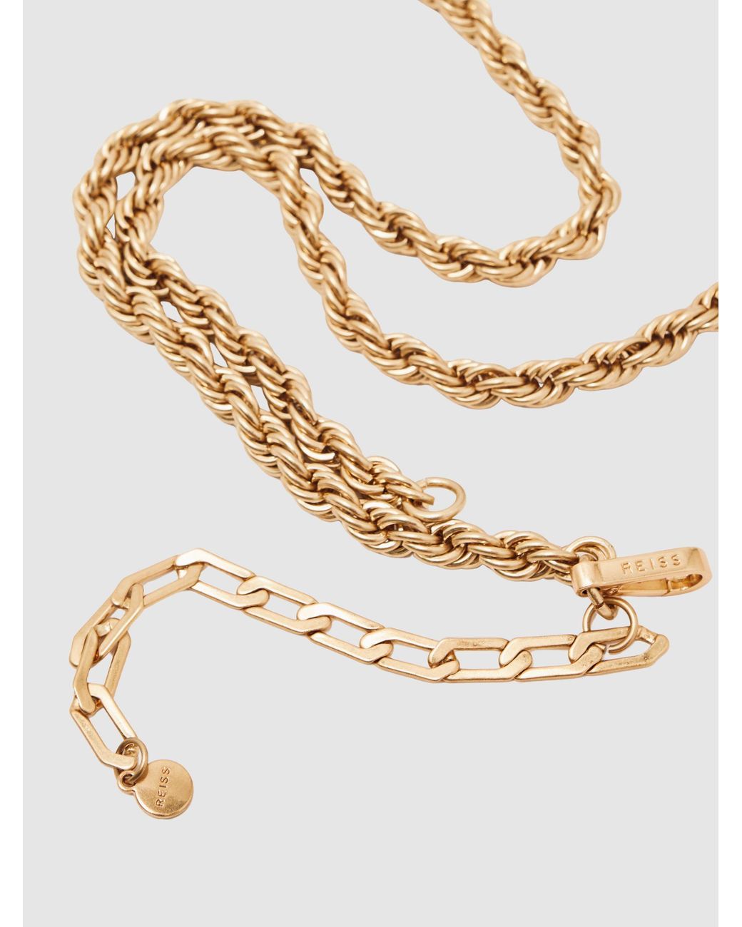 Reiss Brown Twist Chain Belt, M & L