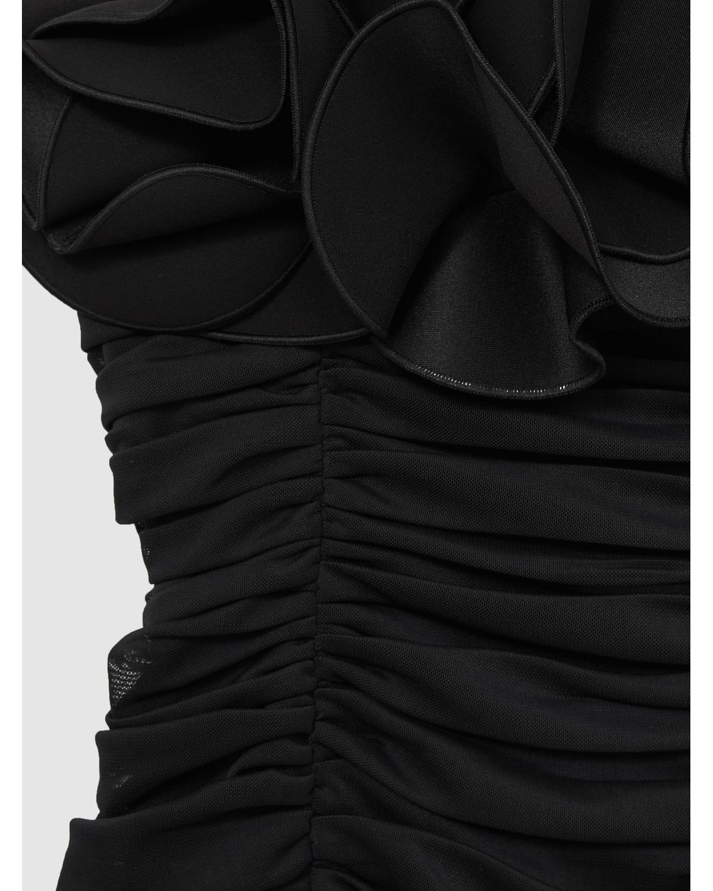 Acler Black Gathered Midi Dress