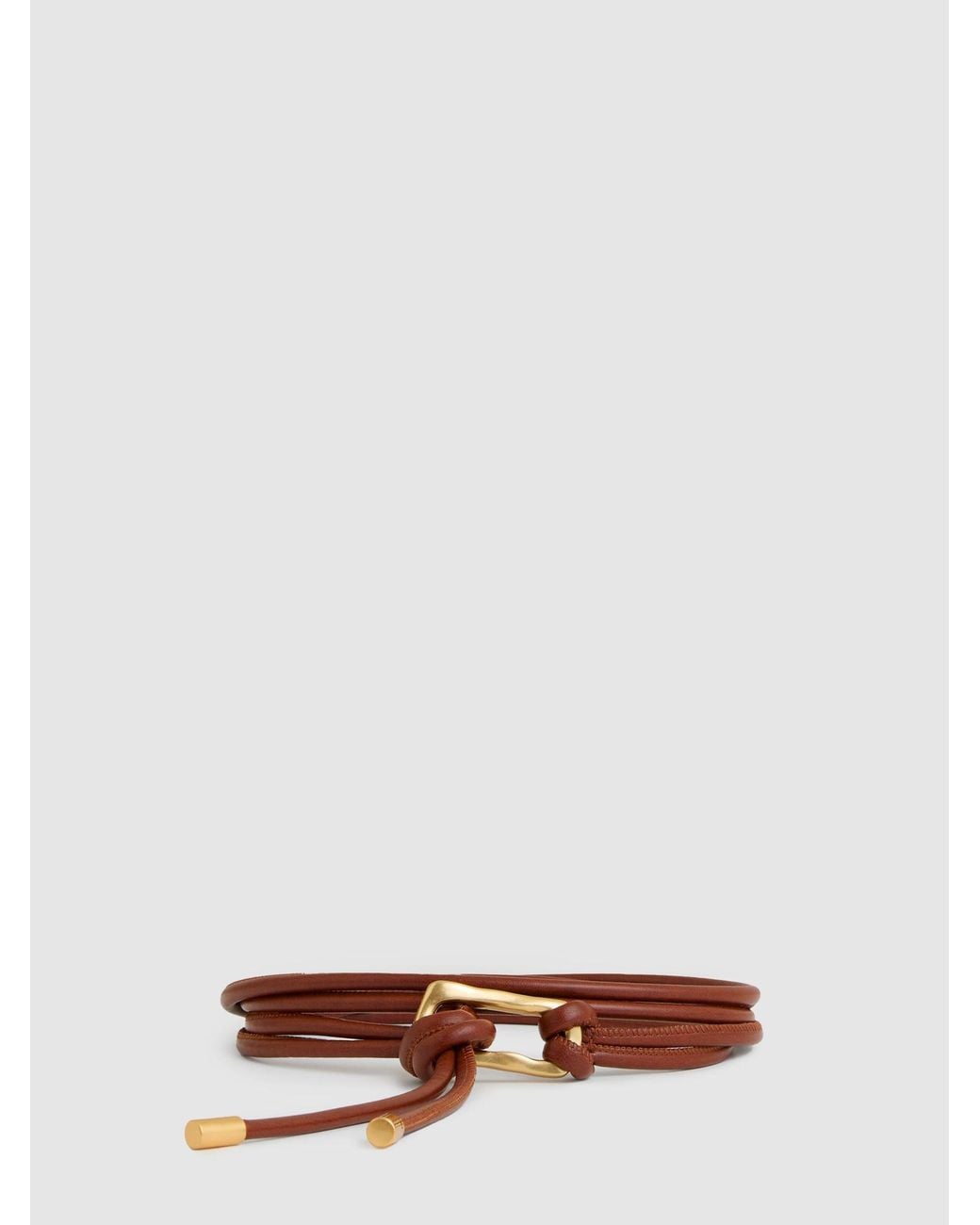 Reiss Brown Sculpted Buckle Tubular Tie Belt, S & M