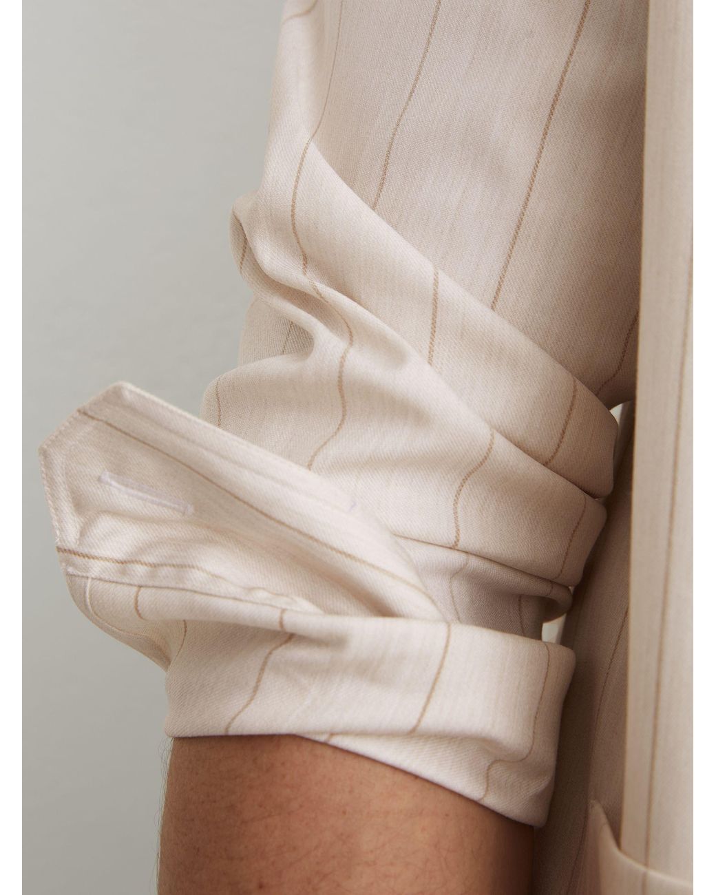 Reiss Natural Pinstripe Button-Through Overshirt for men