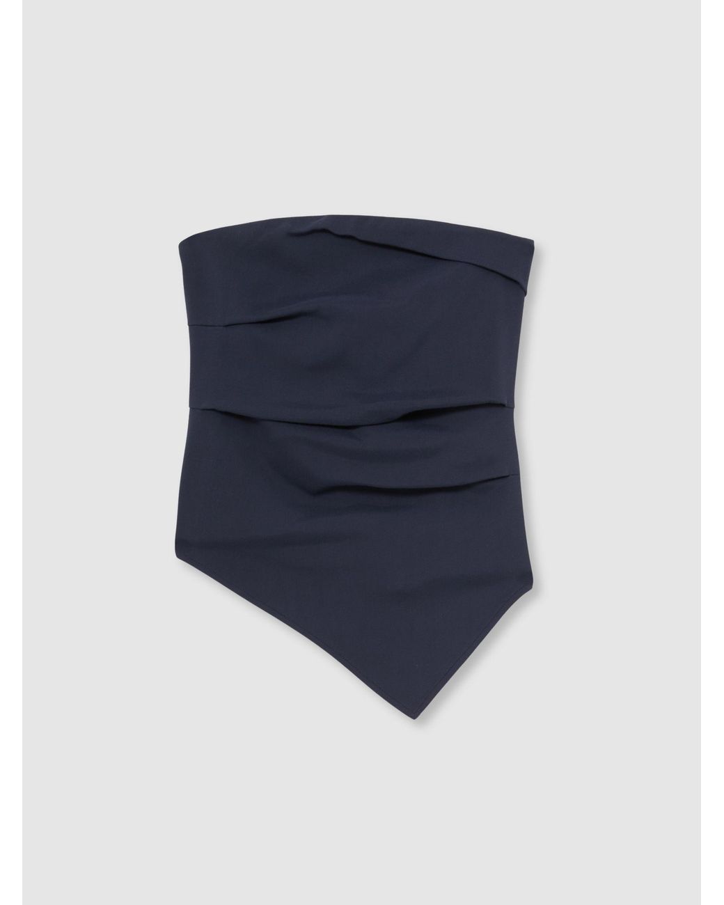 Reiss Blue Millie - Navy Ruched Bandeau Top, Us 10