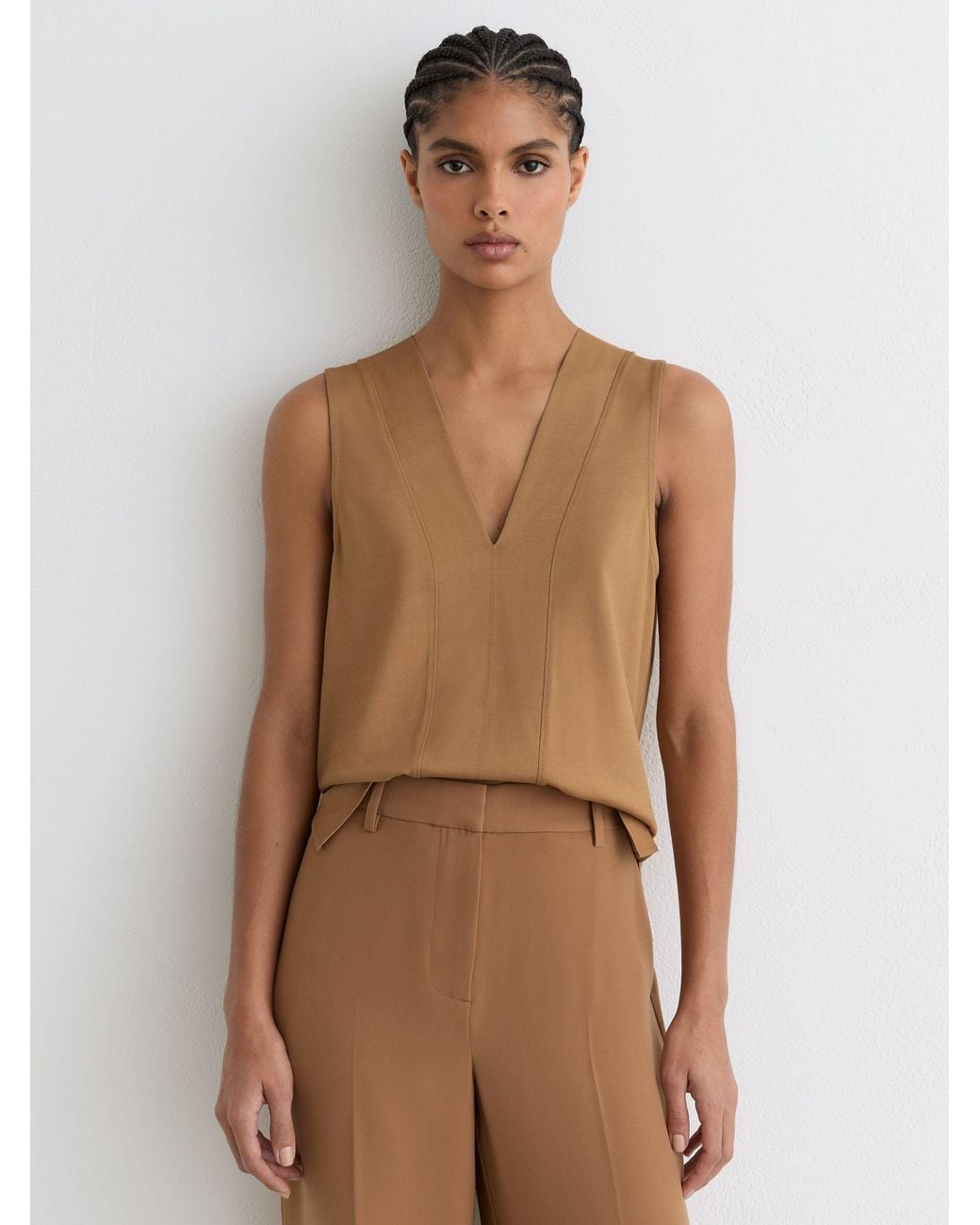 Reiss Natural V-Neck Shell Top