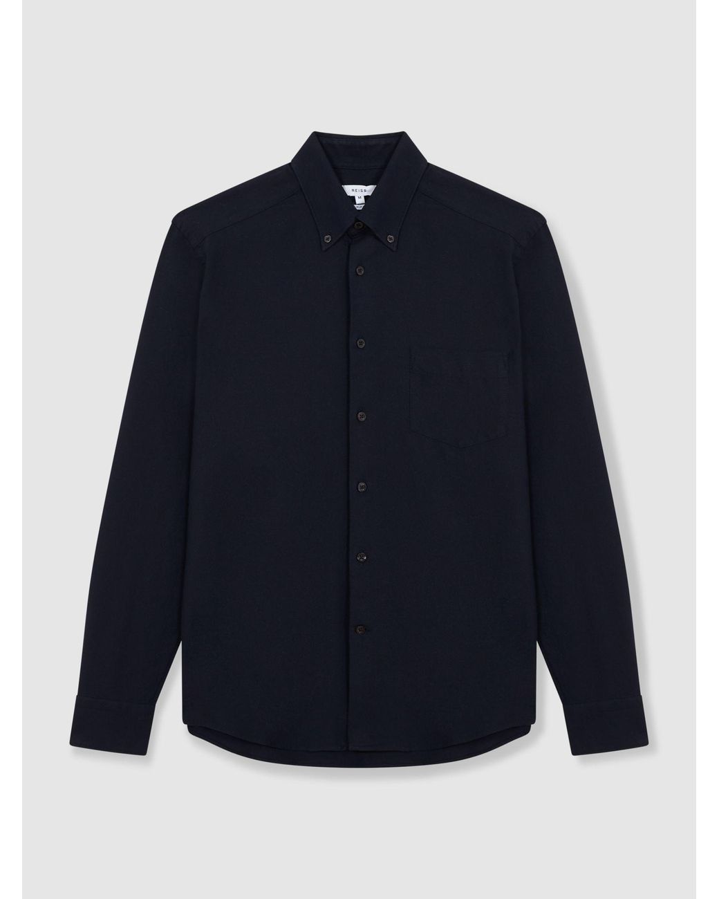 Reiss Blue Greenwich - Navy Soft Wash Button Down Oxford Shirt, L for men