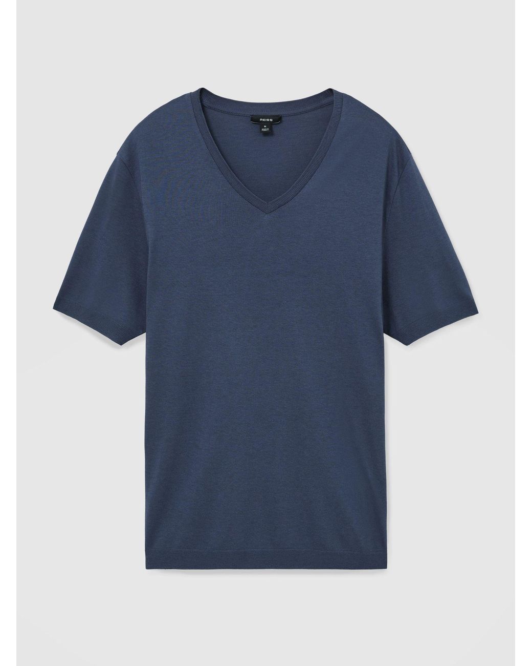 Reiss Salina - Airforce Blue Cotton-modal V-neck Tailored-fit T-shirt, Xxl for men