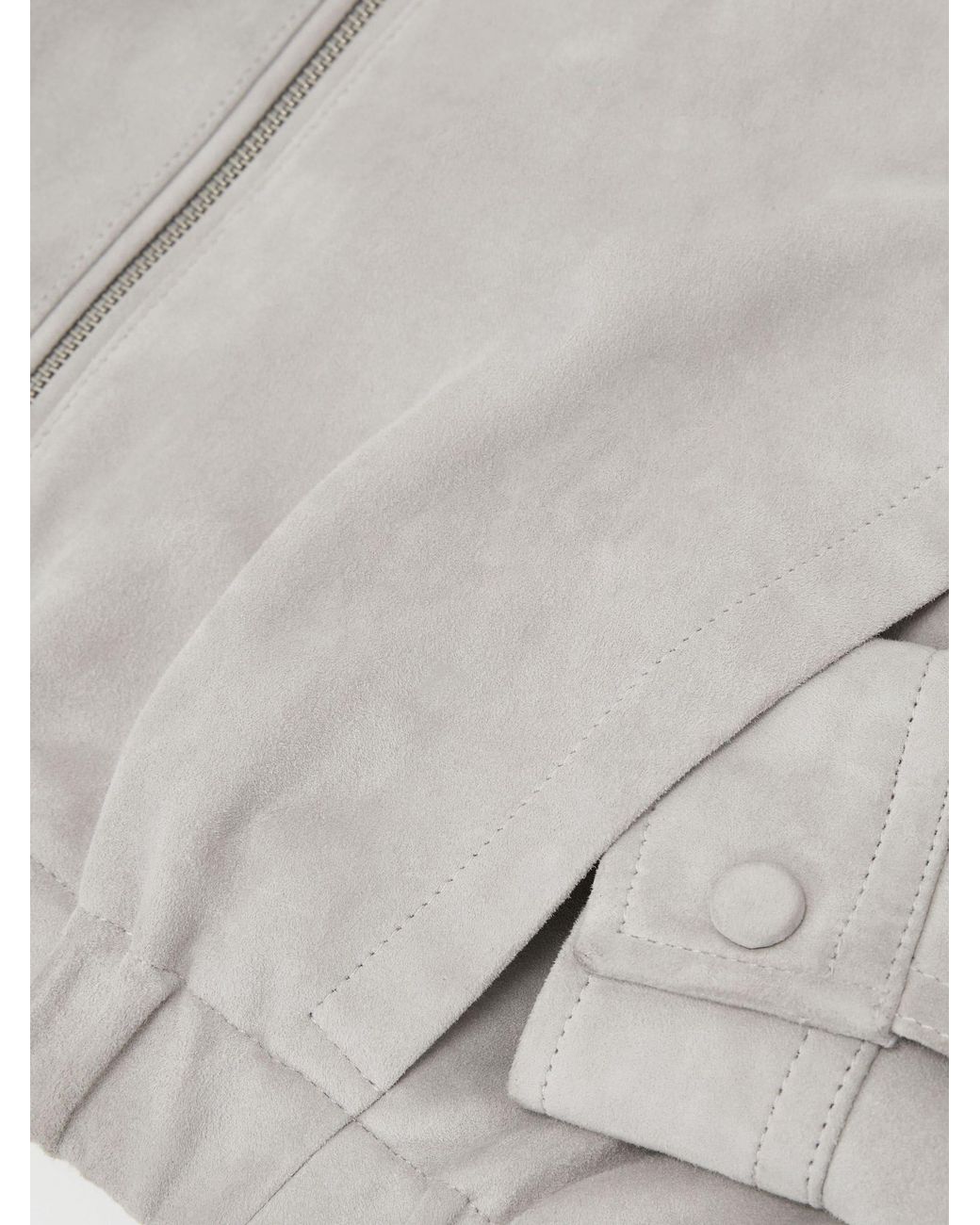 Reiss White Lottie Petite Cropped Bomber Jacket