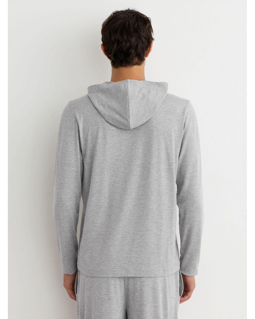 Reiss Gray Hudson Lyocell-Blend Jersey Lounge Hoodie for men