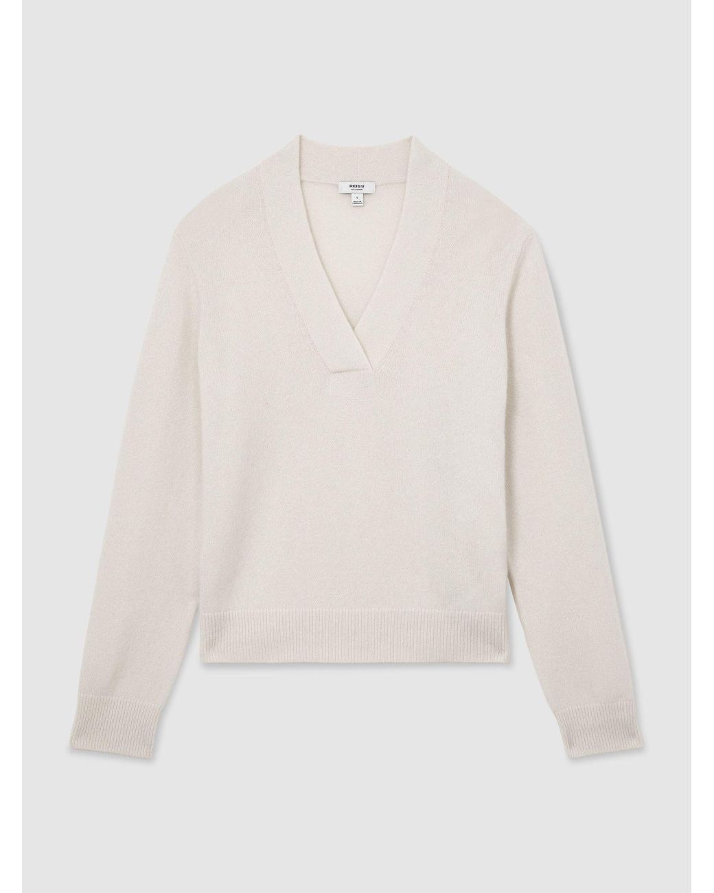 Reiss Blue Cashmere Shawl-Neck Jumper