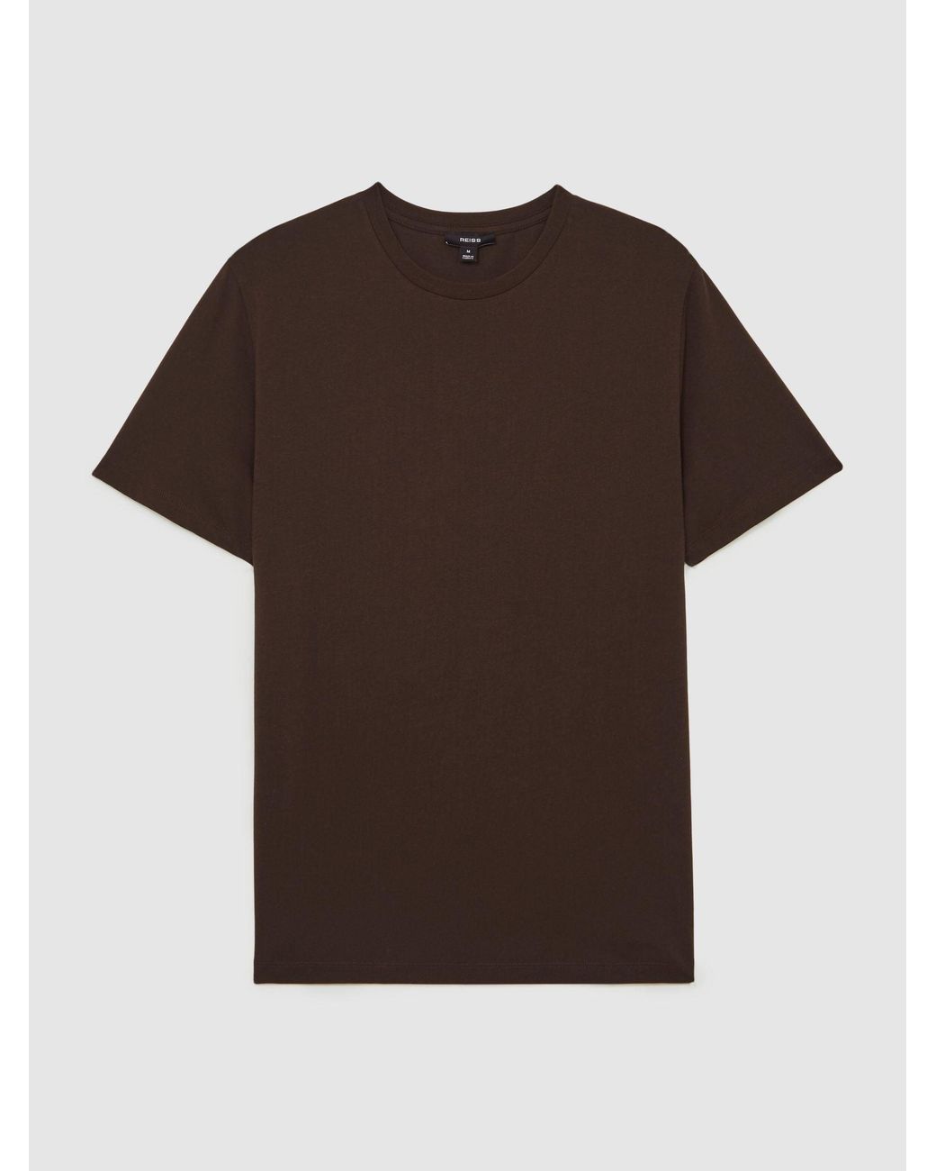 Reiss Bless - Coco Brown Marl Cotton-blend Tailored-fit T-shirt, Xs for men
