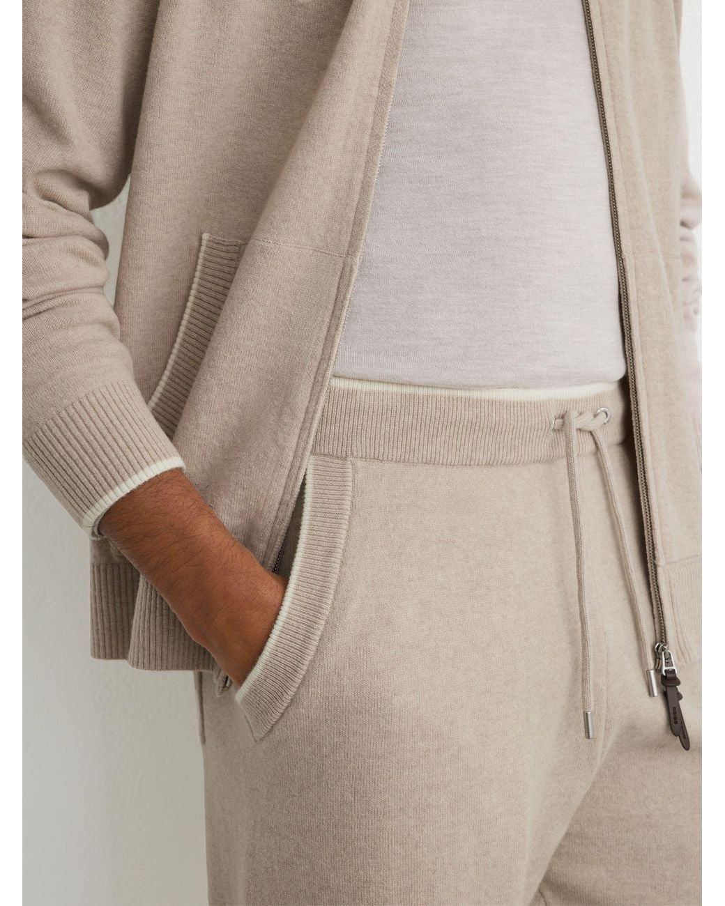 Reiss Natural Merino Wool-Blend Cuffed Joggers for men
