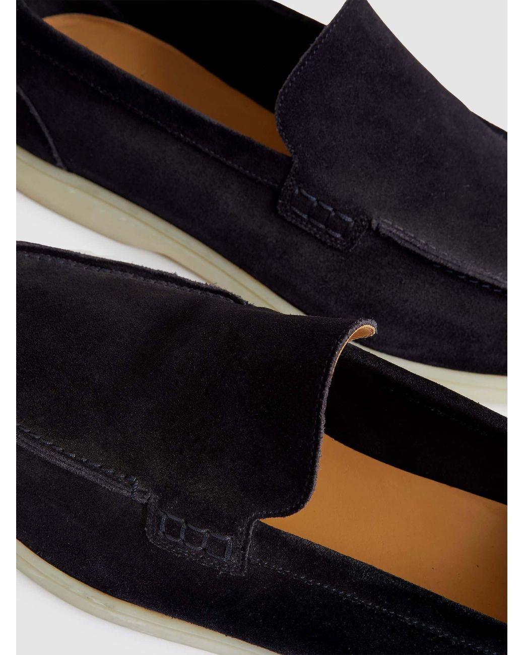 Reiss White Kason Loafers Suede Plain for men