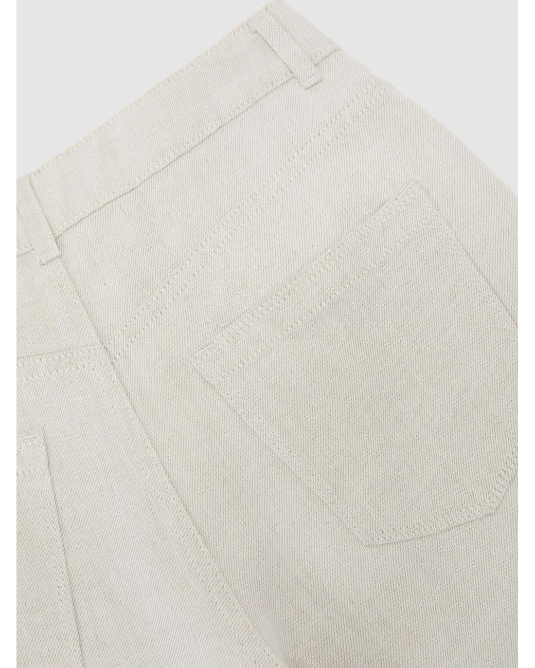 Reiss White Carmen - Neutral Petite Lyocell-linen Wide-leg Trousers, Us 6