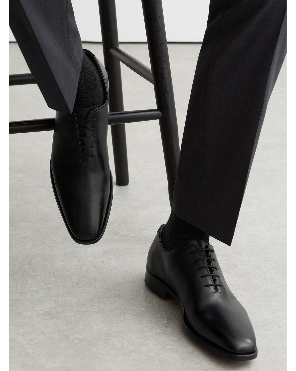Reiss Mead - Black Leather Lace-up Shoes, Us 8 (uk 7) for men