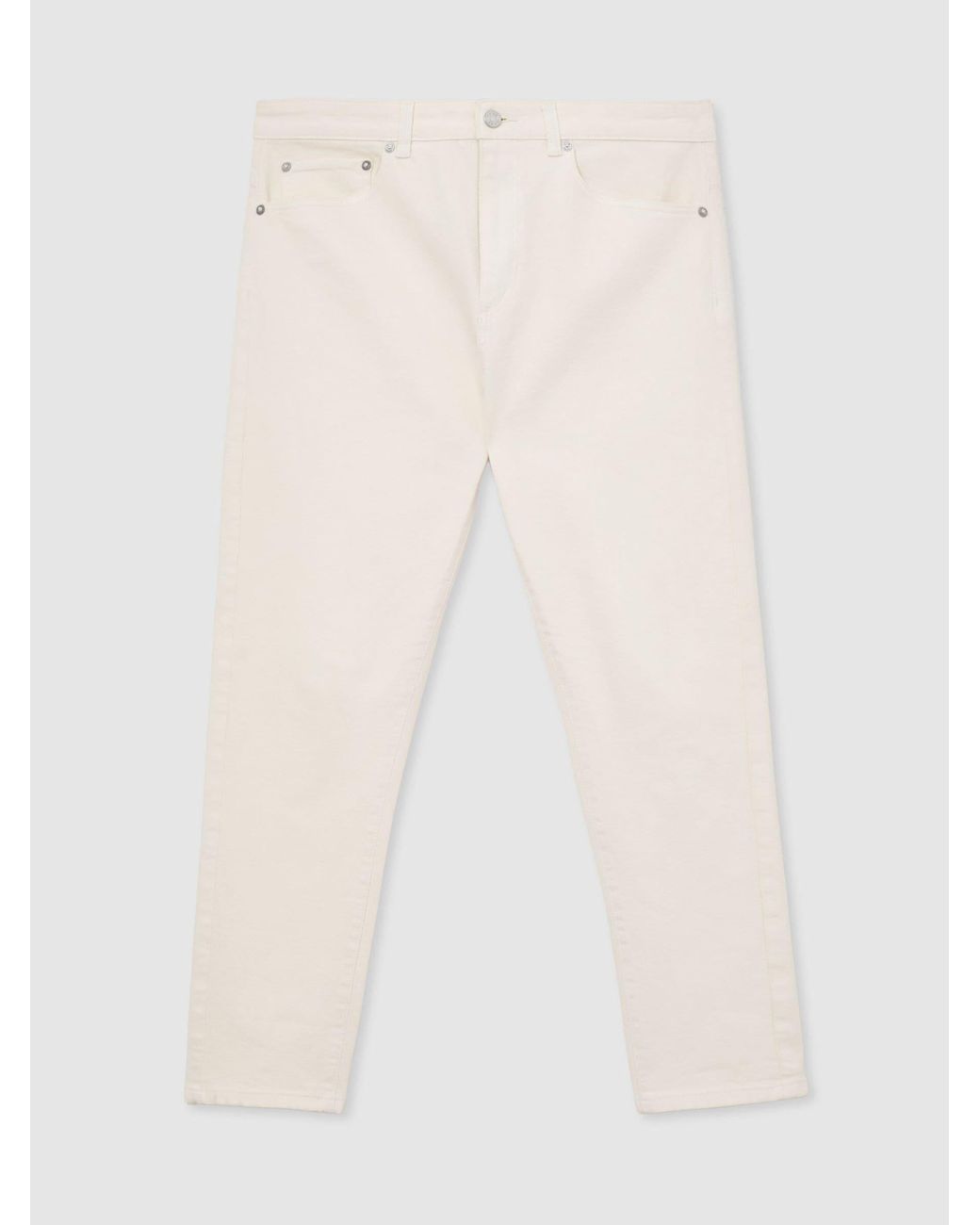 Reiss White Relaxed-Fit Cropped Jeans for men