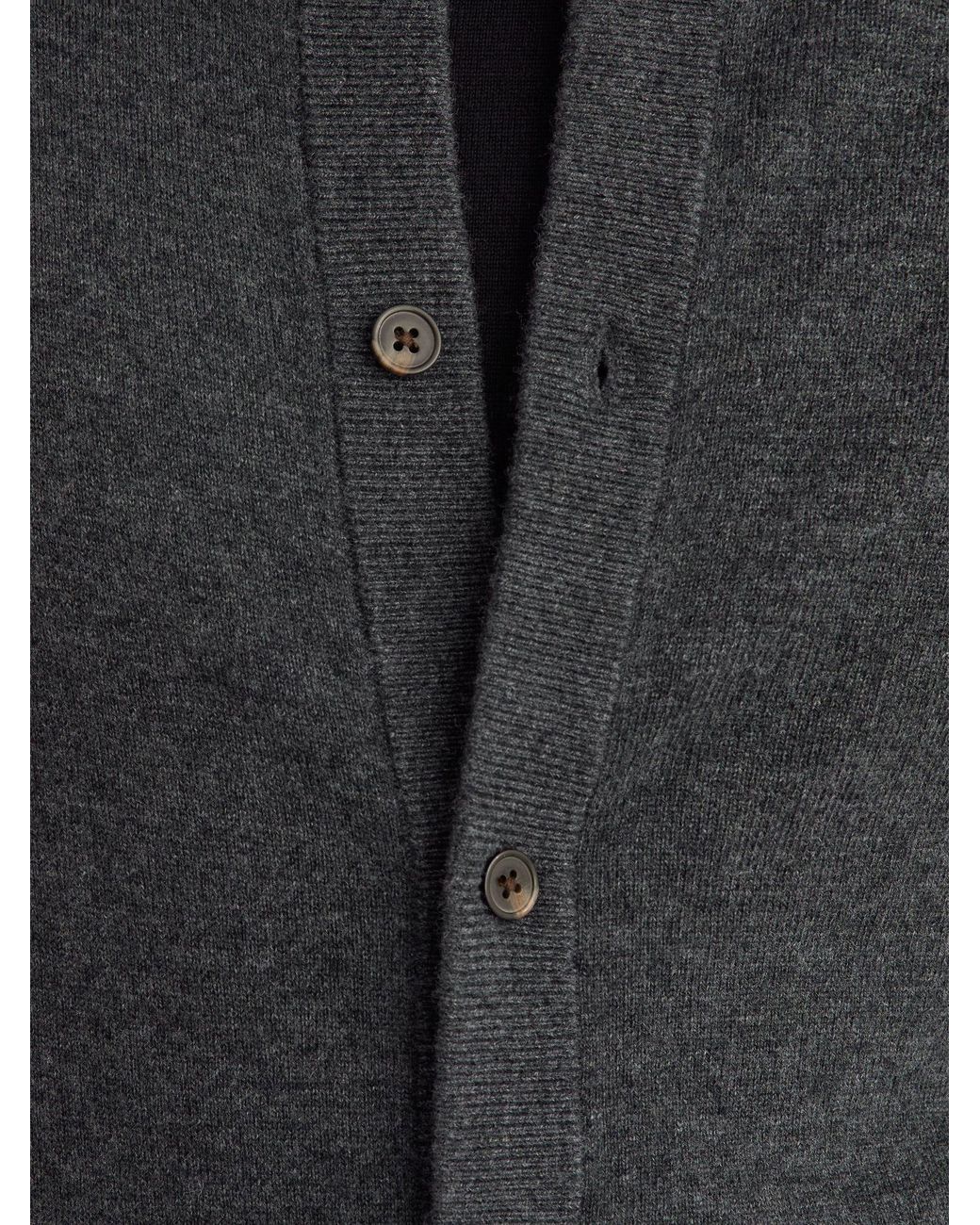 Reiss Black Wool-Cashmere Jersey-Knit Cardigan for men