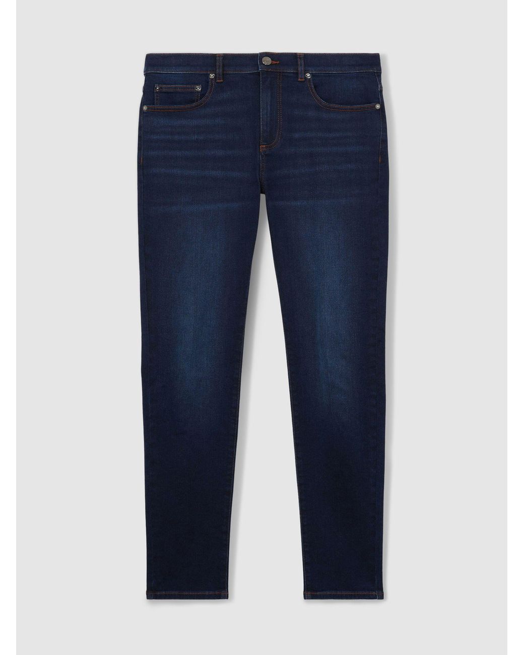 Reiss Blue Bleaker - Washed Dark Indigo Skinny-fit Jeans, 32 for men