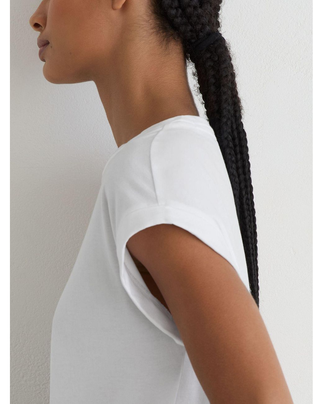 Reiss White Tommie Brushed-Cotton Crew-Neck T-Shirt