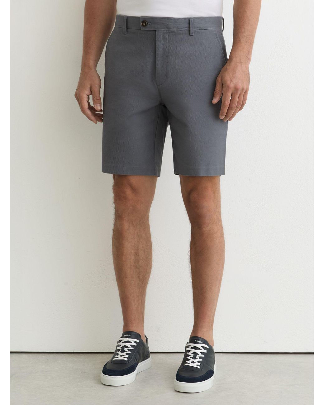 Reiss Short - Airforce Blue Dobby Short Cotton-piqué Shorts, 30 for men