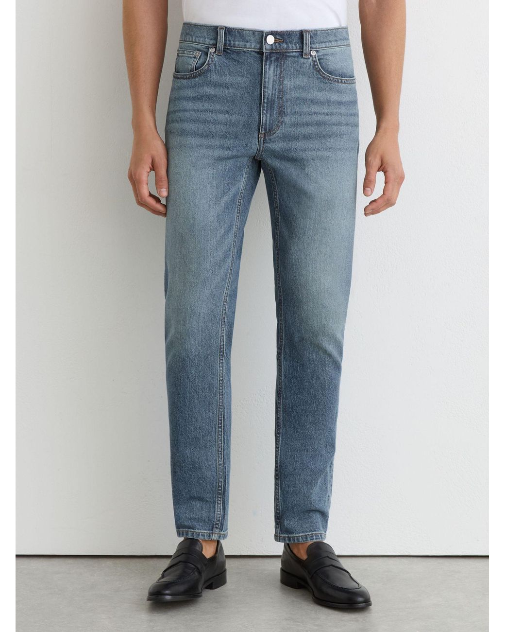 Reiss Blue Picton - Washed Indigo Green Cast Cotton-blend Slim-fit Jeans, 29w X 31l (uk 29 R) for men