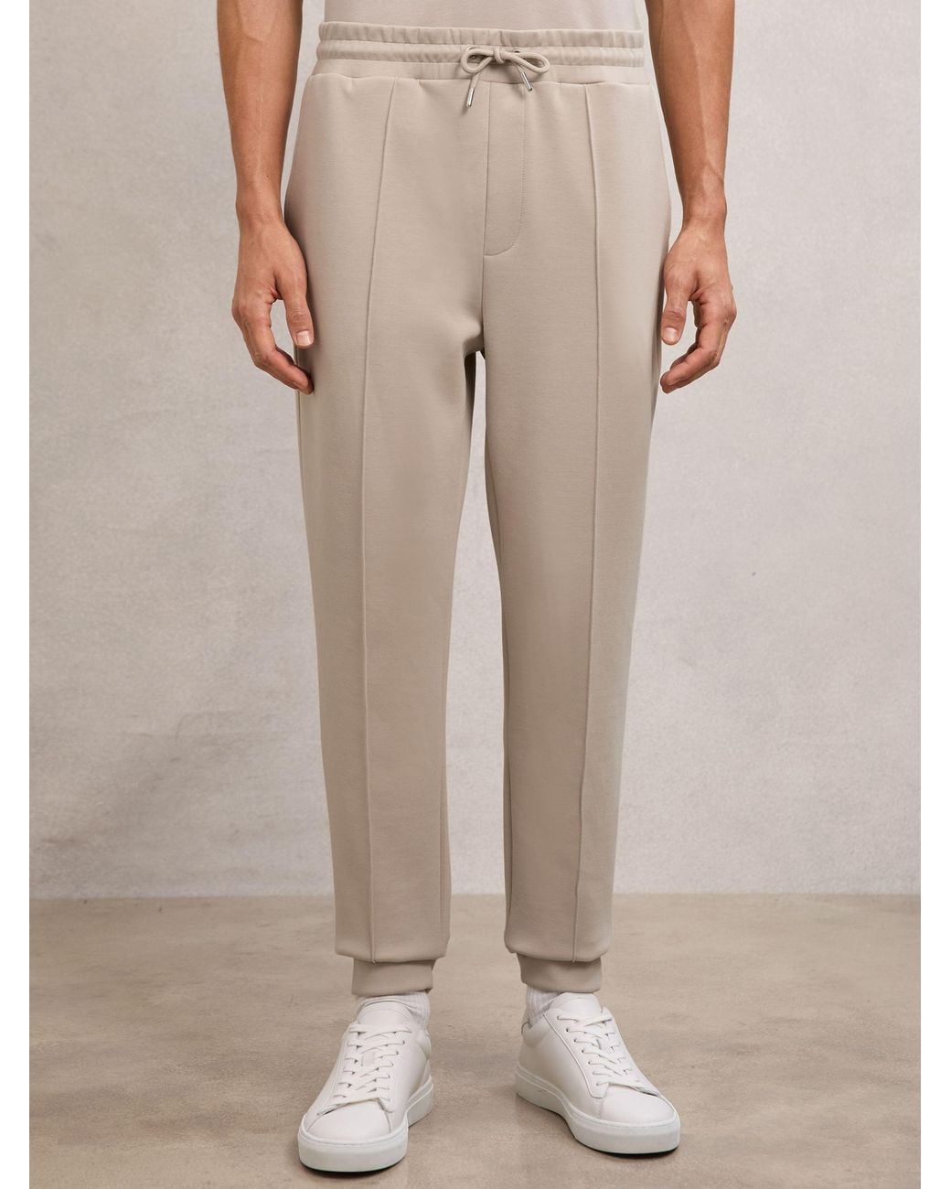 Reiss Natural Interlock Drawstring Joggers for men