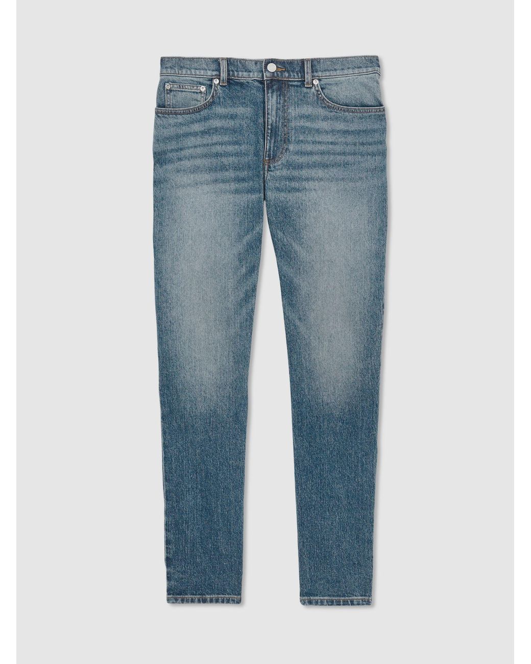 Reiss Blue Picton - Washed Indigo Green Cast Cotton-blend Slim-fit Jeans, 29w X 31l (uk 29 R) for men