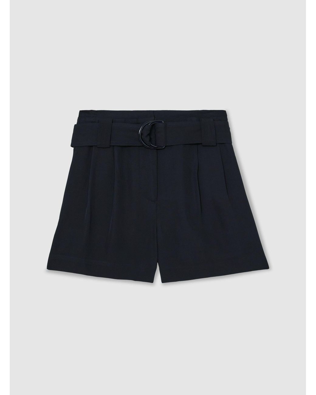 Reiss Blue Twill Belted Relaxed Shorts