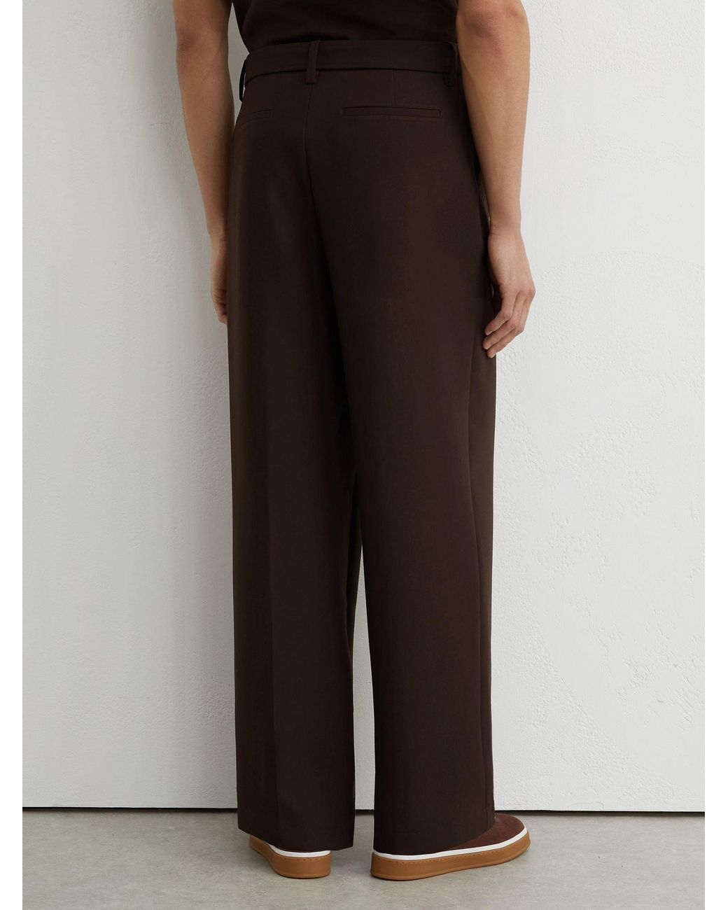 Reiss Natural Relaxed-Fit Belted Trousers for men