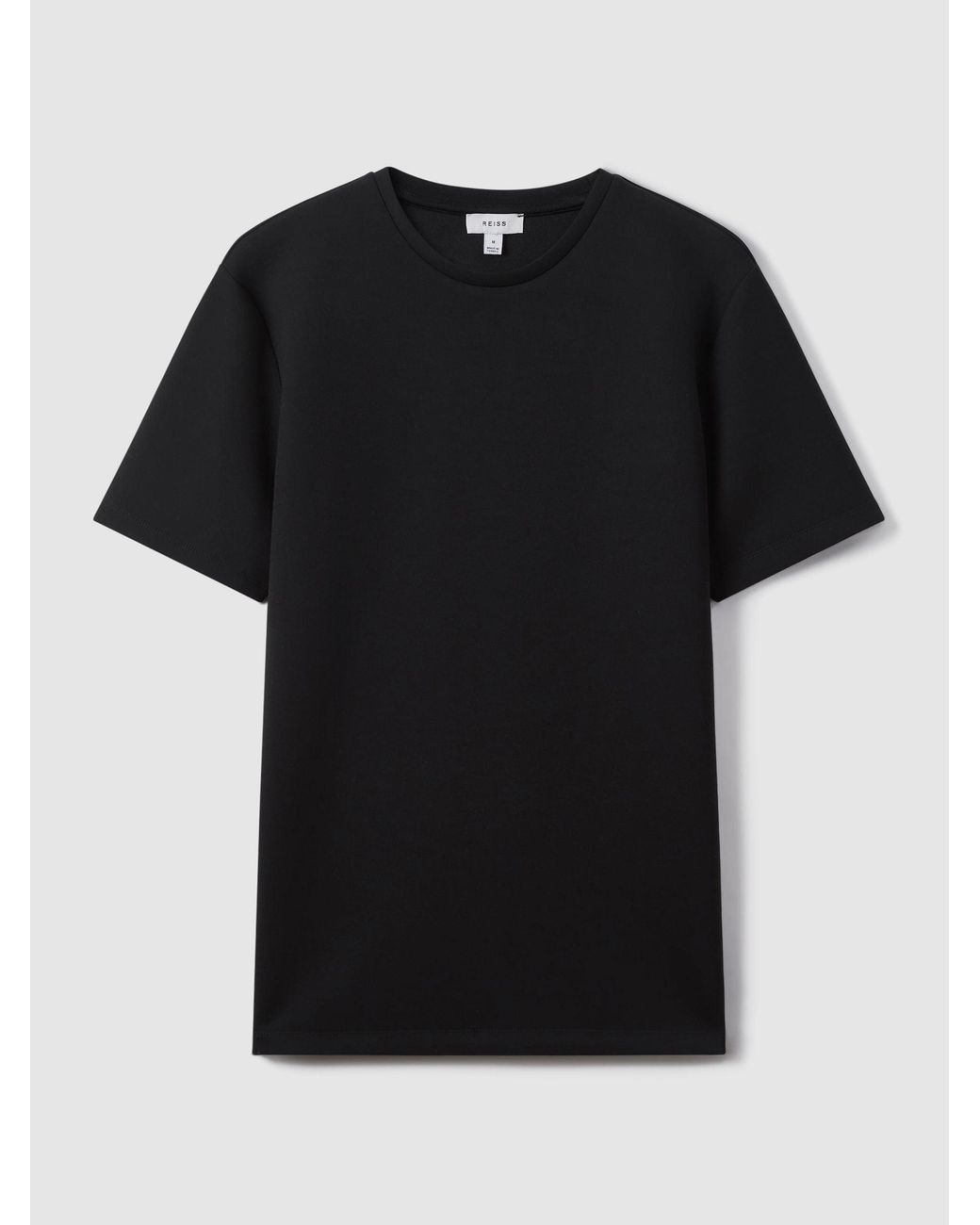 Reiss Bradley - Black Premium-interlock Modern-fit T-shirt, Xs for men
