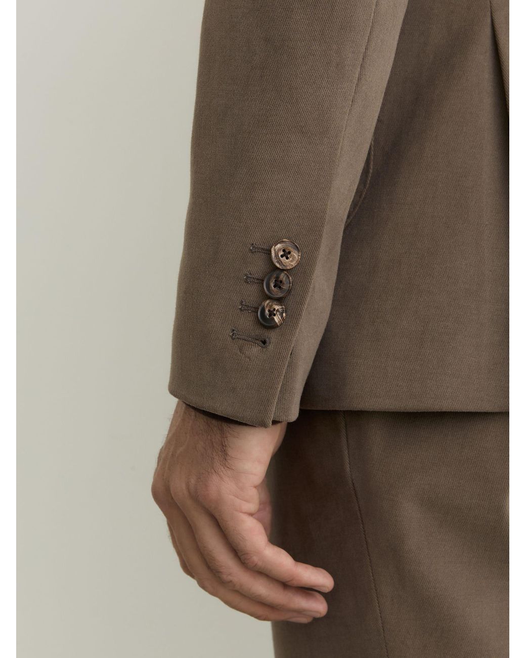Reiss Brown Brushed Twill Single-Breasted Blazer Tailored-Fit for men