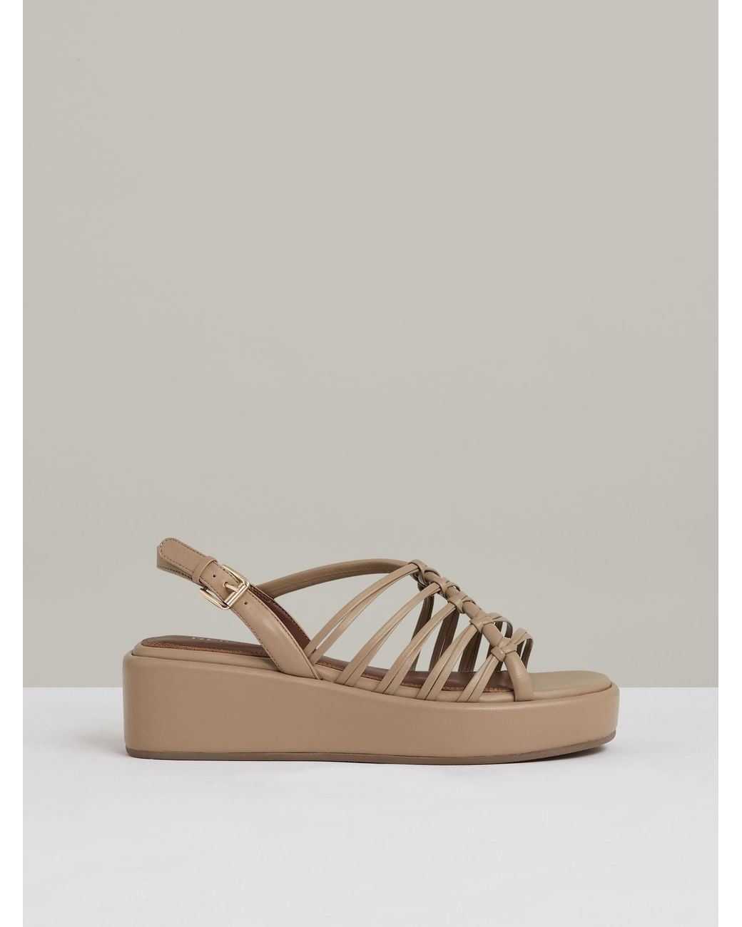Reiss Natural Lana Sandals Leather Plain
