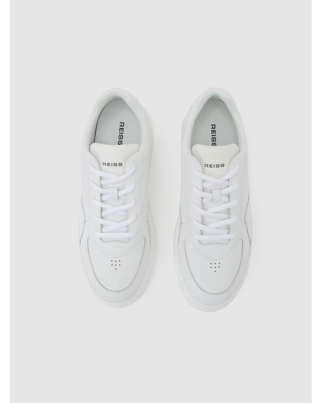 Reiss Black Bonded-Leather Chunky Sole Trainers for men