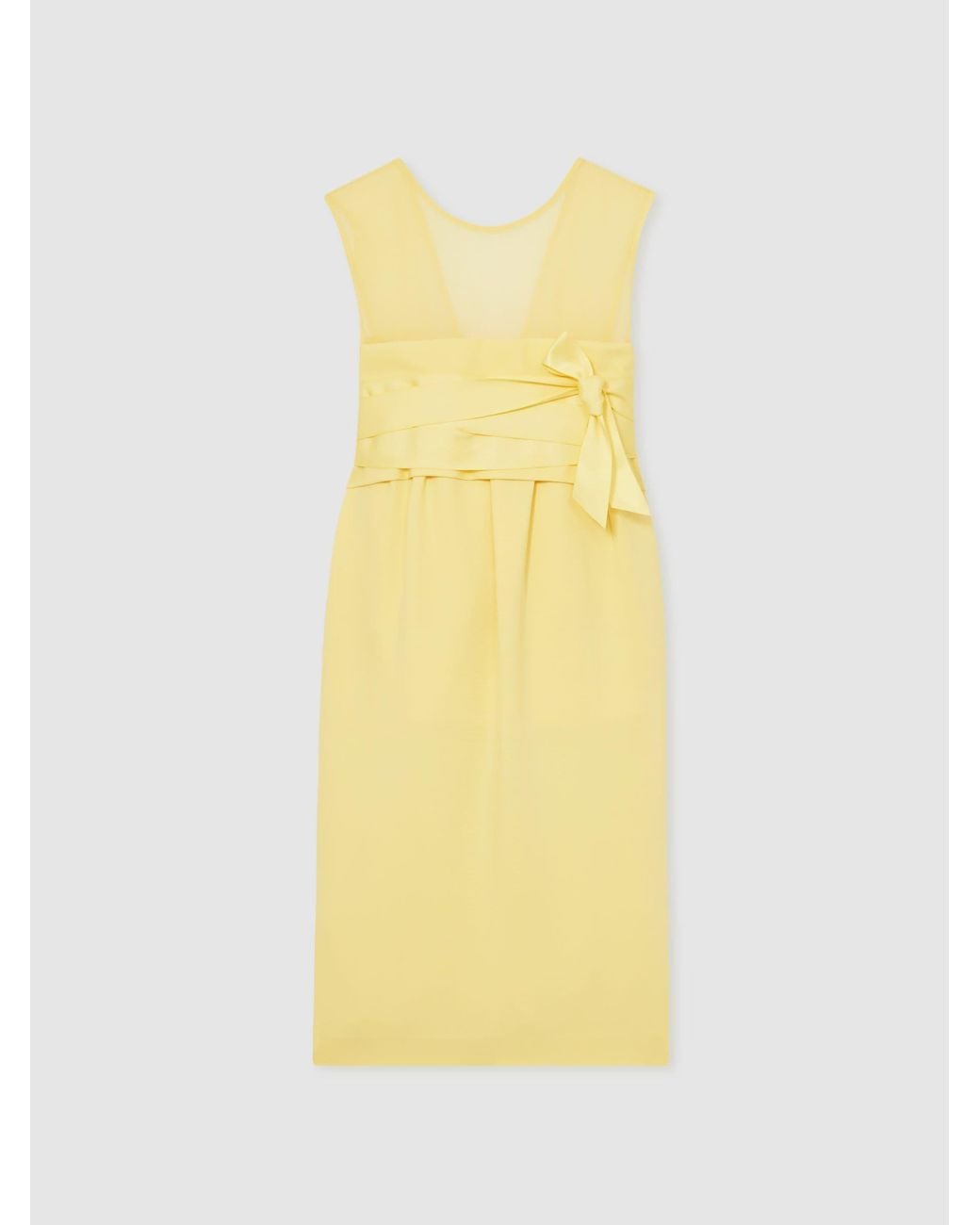 Reiss Atelier Ribbon-Tie Corset Shift Dress in Yellow | Lyst