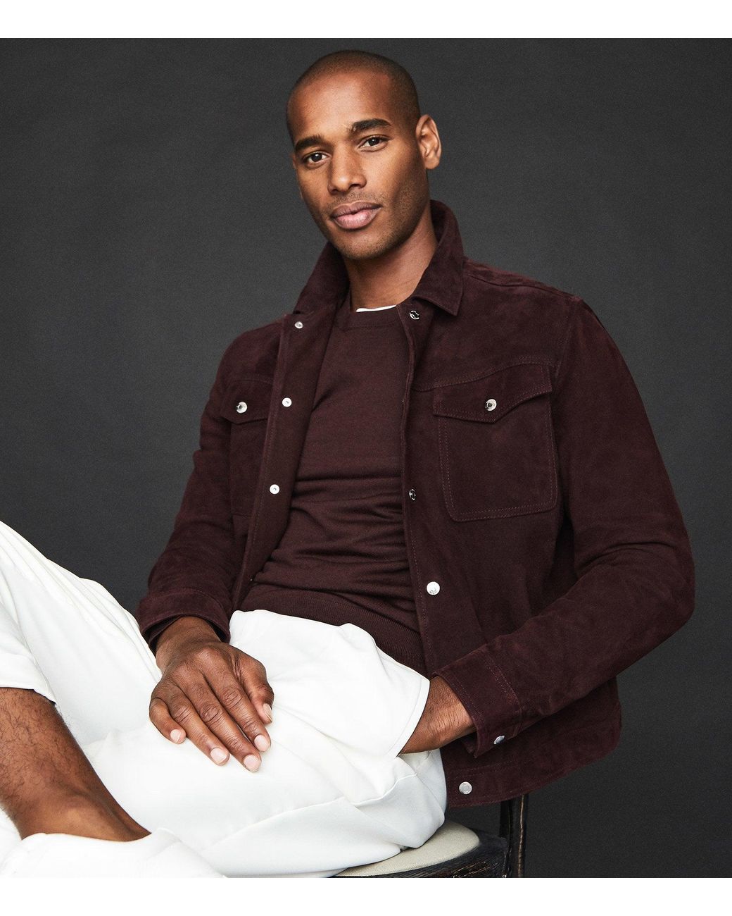 Reiss Suede Trucker Jacket for Men | Lyst