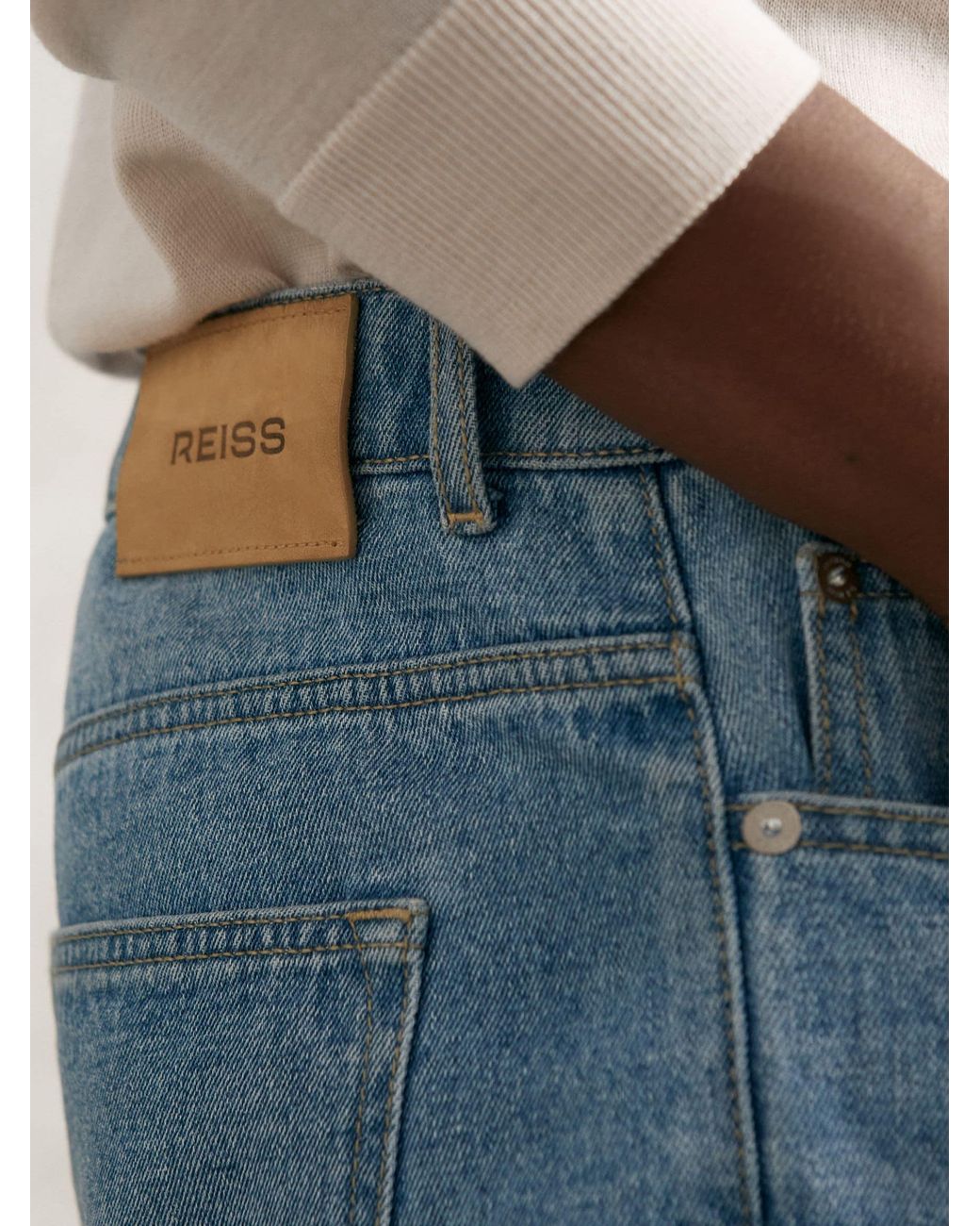 Reiss Blue Broadway Jeans Cotton Plain for men
