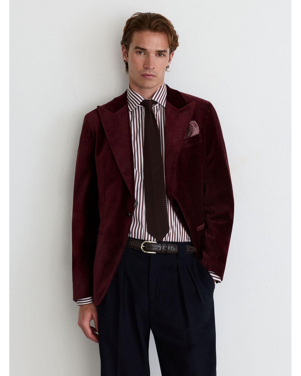 Reiss Tailored Fit Velvet Single-Breasted Blazer for men