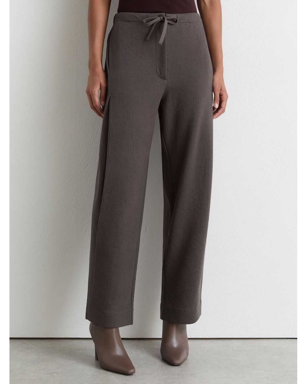 Reiss Multicolor Leoni - Grape Burgundy Petite Cotton-blend Barrel-leg Drawstring Trousers, Us 6