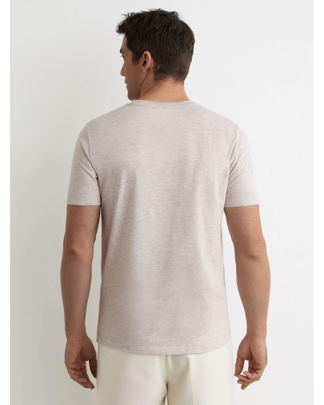 Reiss Gray Bless - Wheat Melange Marl Crew Neck T-shirt, S for men