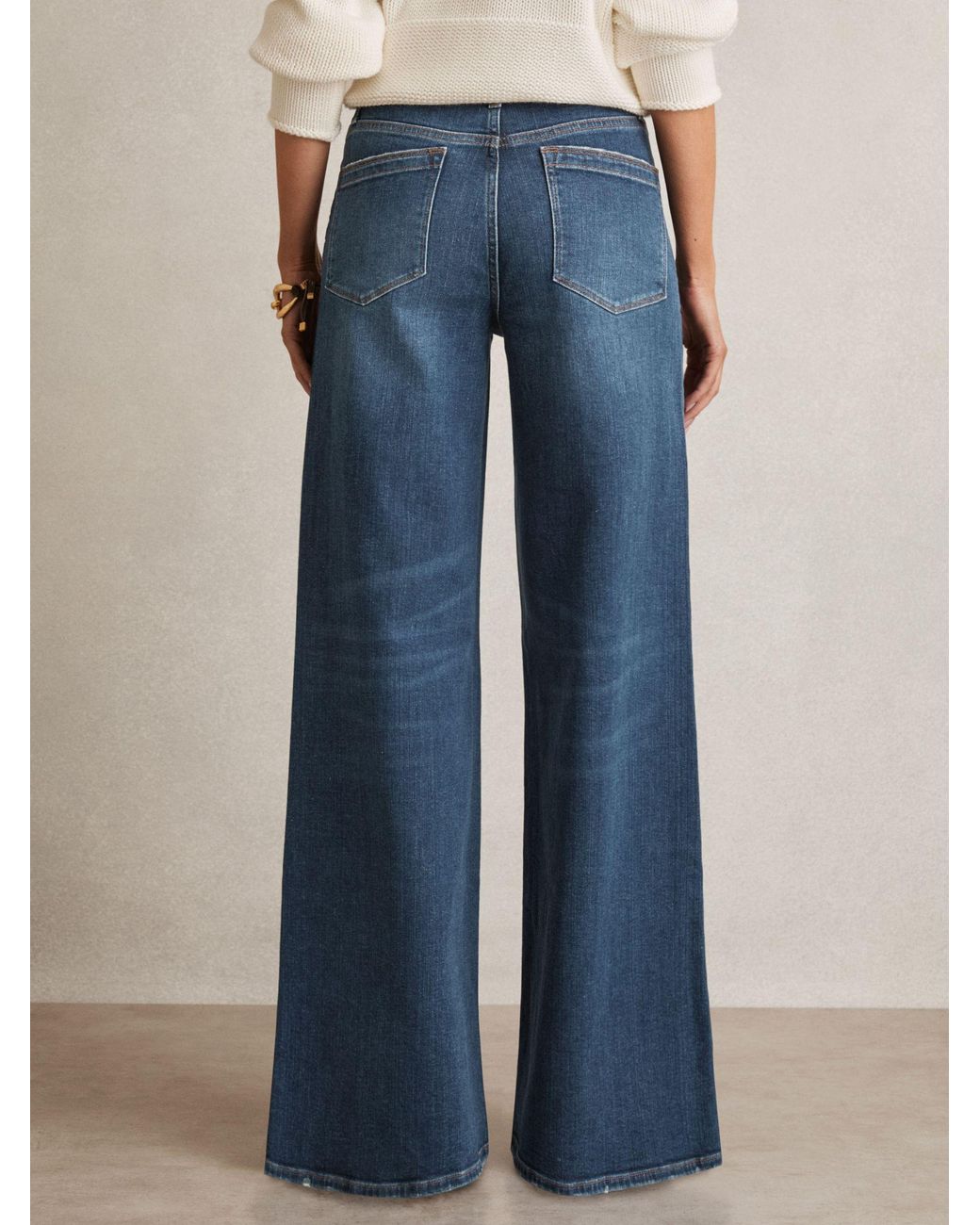 Reiss Blue Wide Leg Jeans