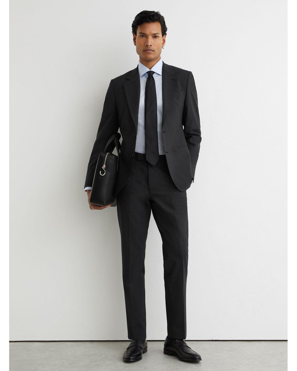 Reiss Gray Promise - Grey Tailored Fit Wool-blend Single-breasted Suit Blazer, 48 L for men