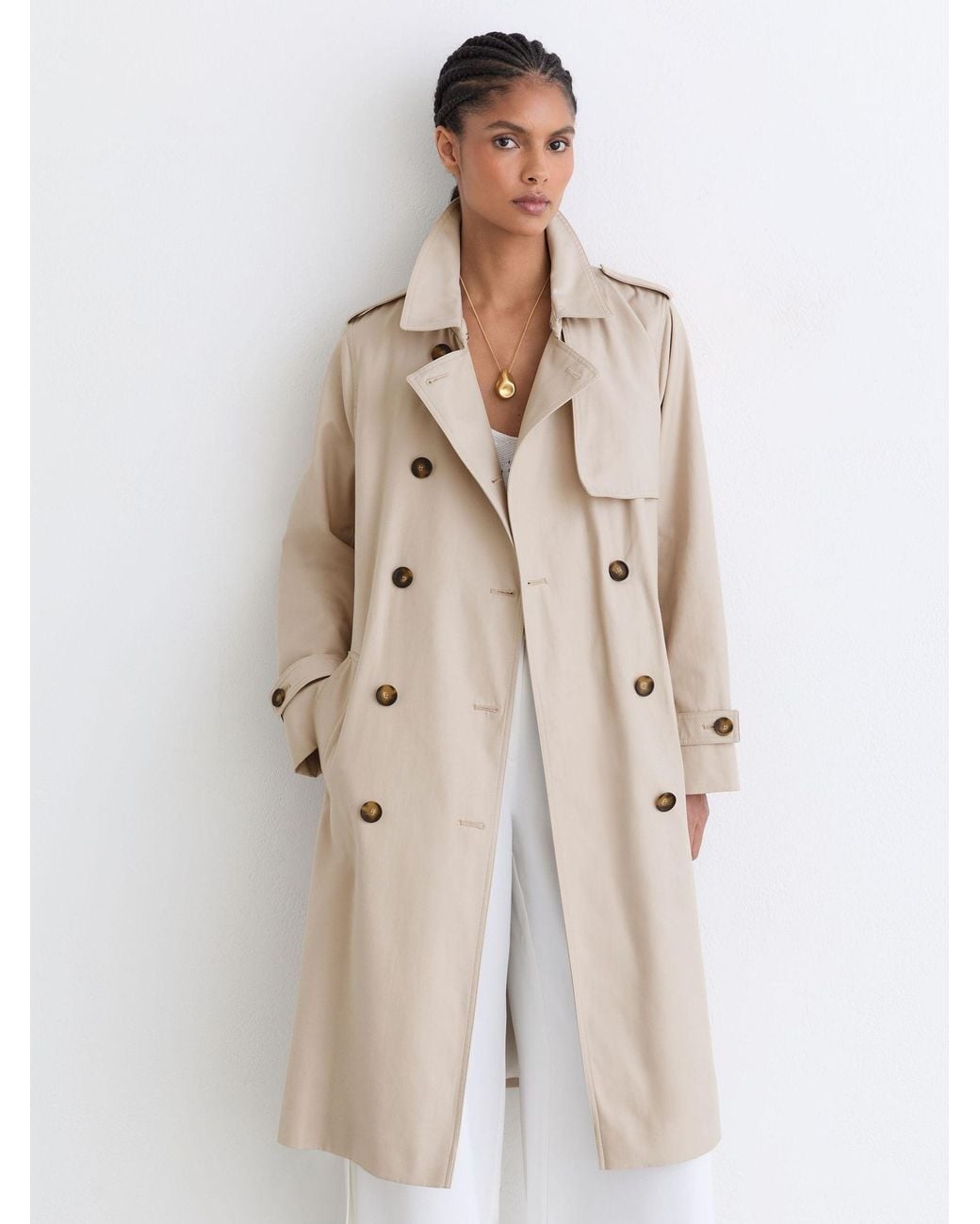 Reiss Natural Hooded Insert Trench Coat