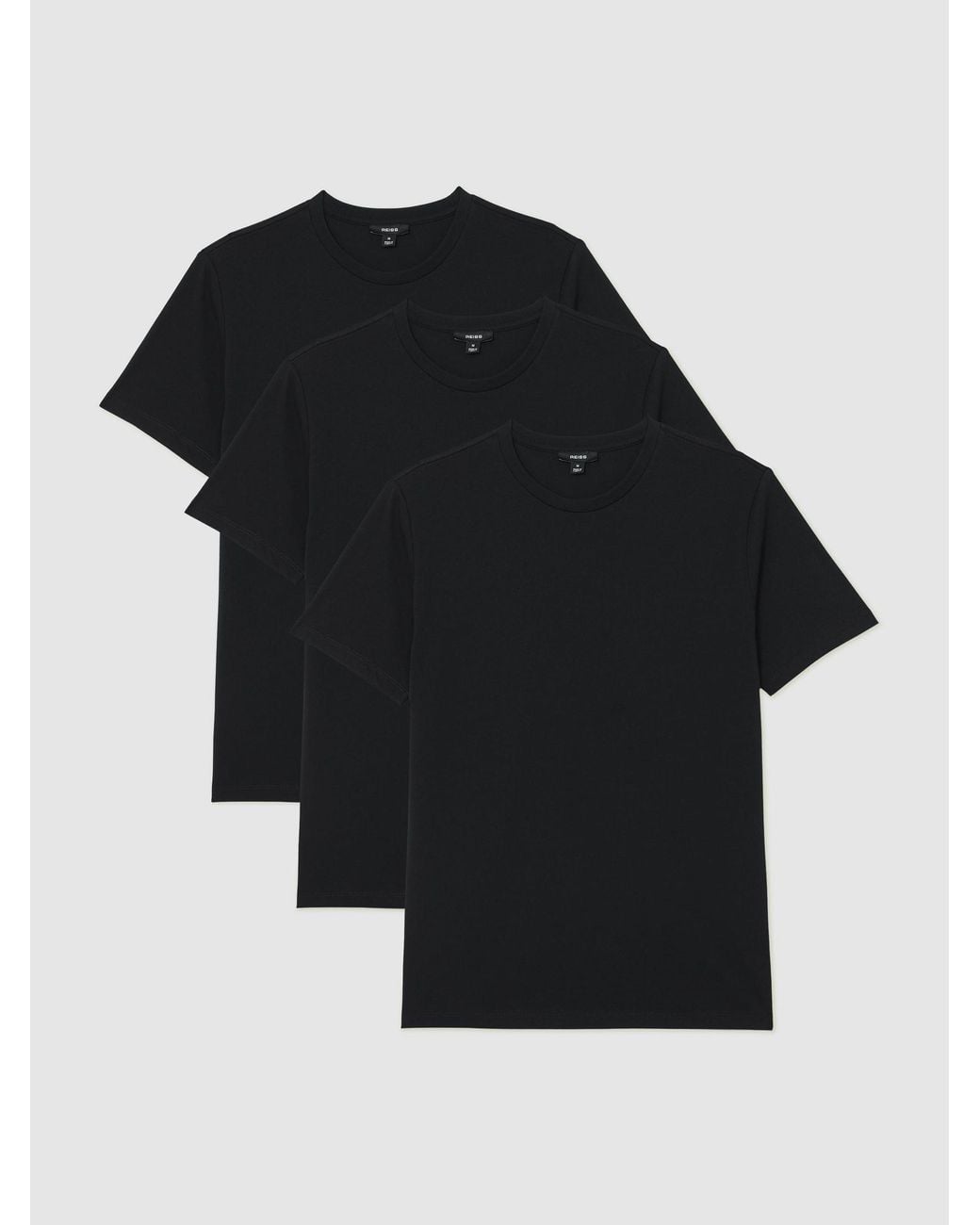 Reiss Black Bless Pack Cotton Crew-Neck T-Shirts for men