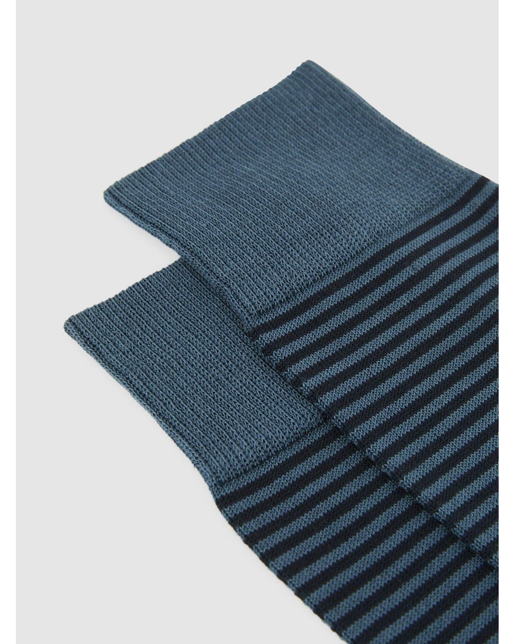 Reiss Stripe - Airforce Blue/ Navy Mario Stripe Mercerised Cotton-blend Striped Socks, S/m for men