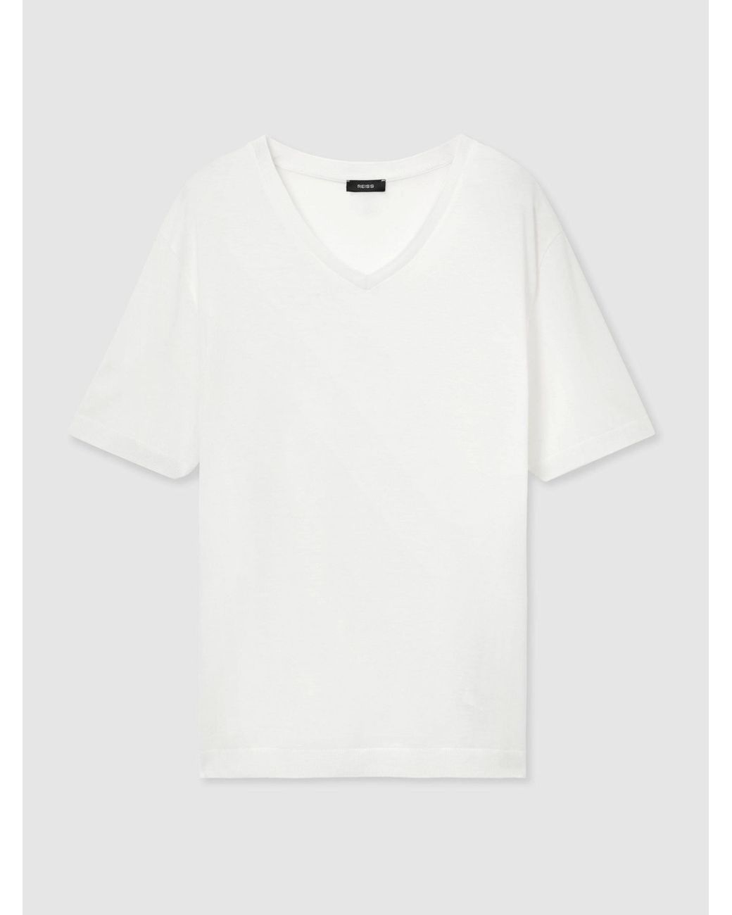 Reiss Salina - White Cotton-modal V-neck Tailored-fit T-shirt, Xl for men